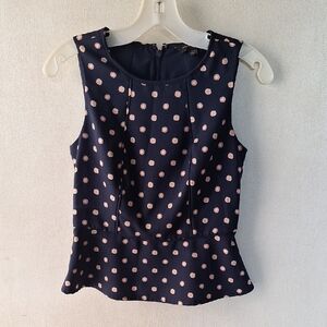 Banana Republic Blue Sleeveless Peplum Blouse